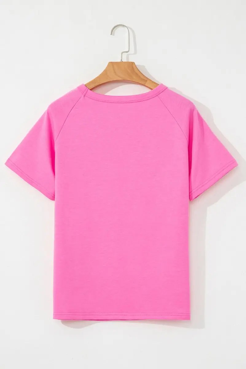 Bonbon Striped Patch Front Casual Tee for Women Styles - Love Salve